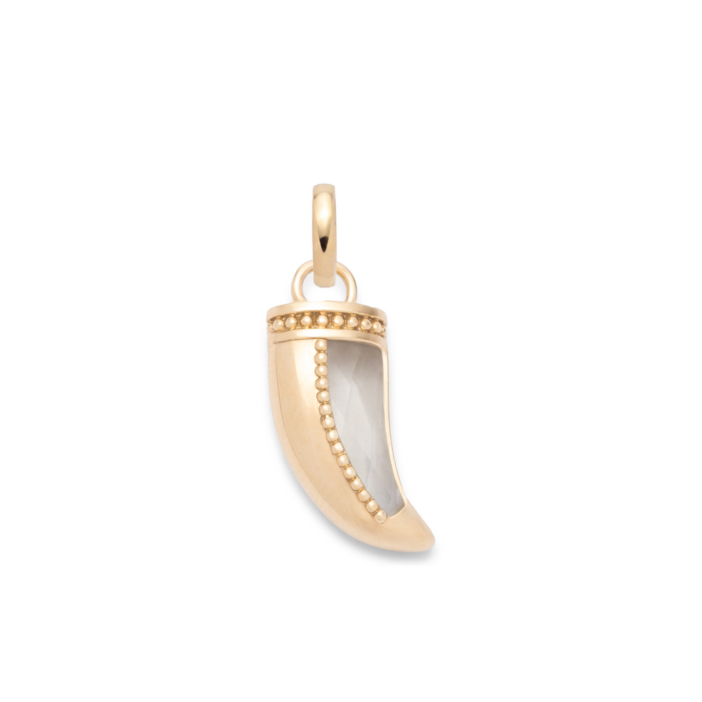 18K Yellow Gold La Loba Claw Green Prasiolite Gemstone Pendant : in Yellow Gold with an Annex Link – FoundRae view 4