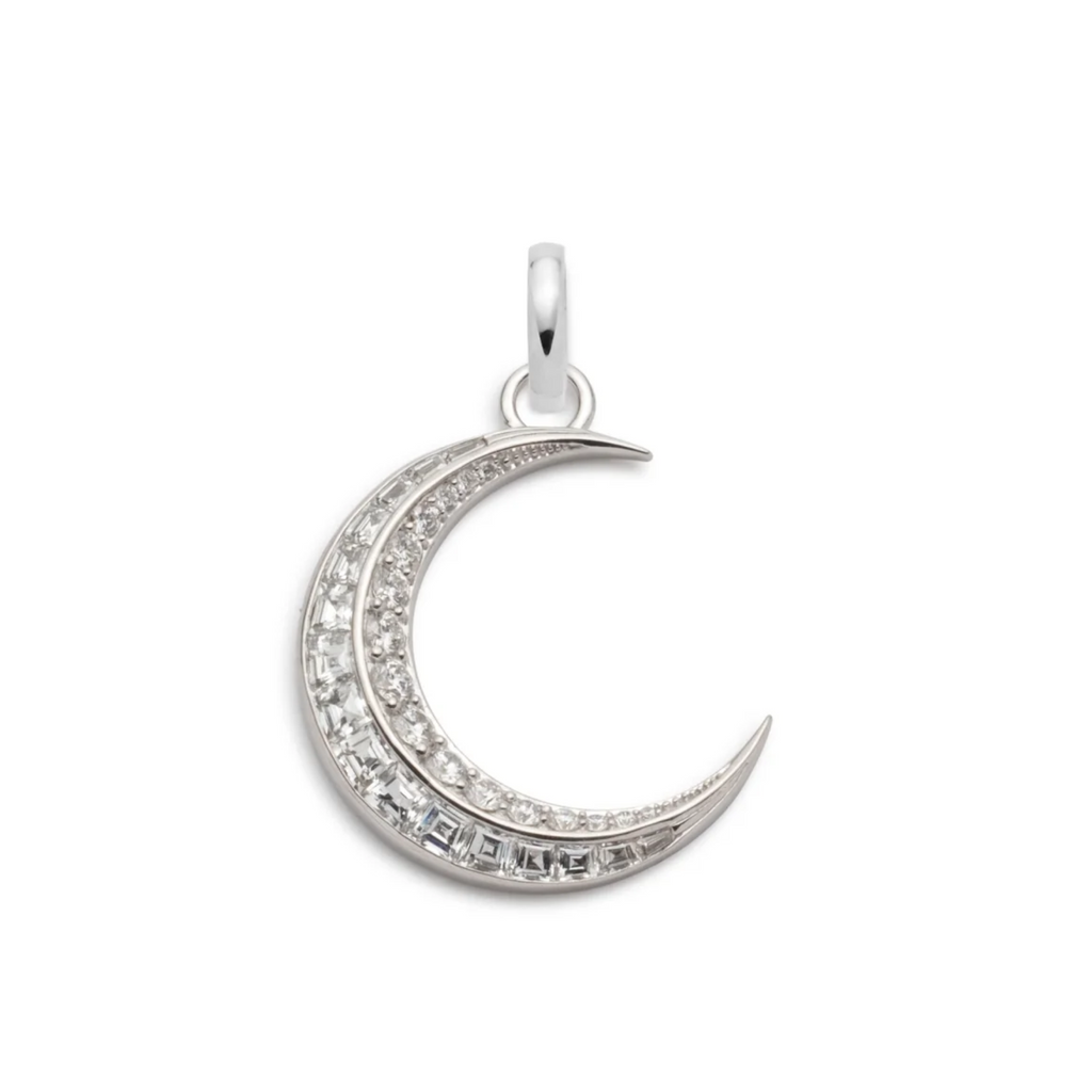 Crescent - Karma : Diamond Gemstone Medallion with Annex Link view 1
