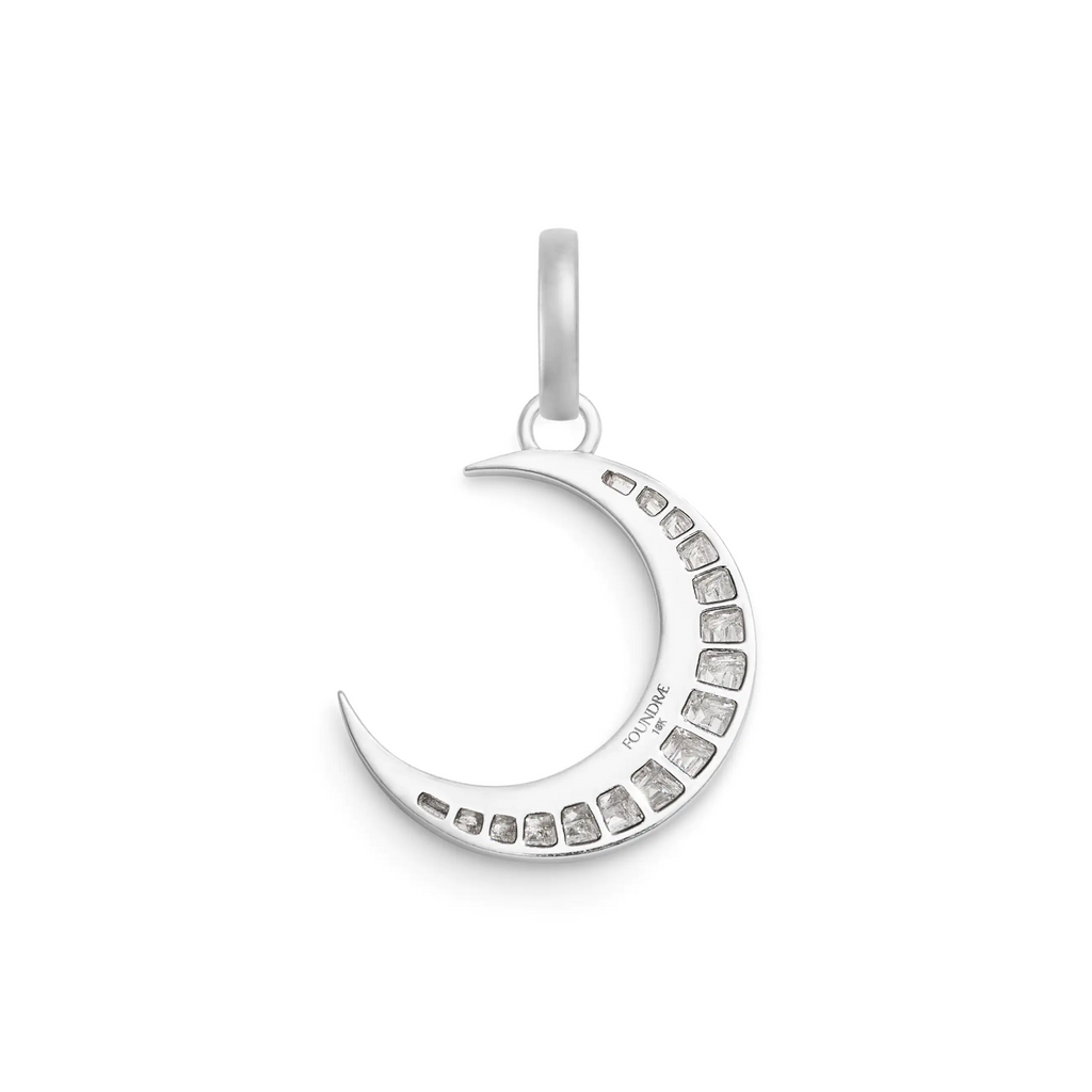 18K White Gold Infinite Gratitude | Crescent Pendant | Diamonds, 18K White Gold – FoundRae view 4