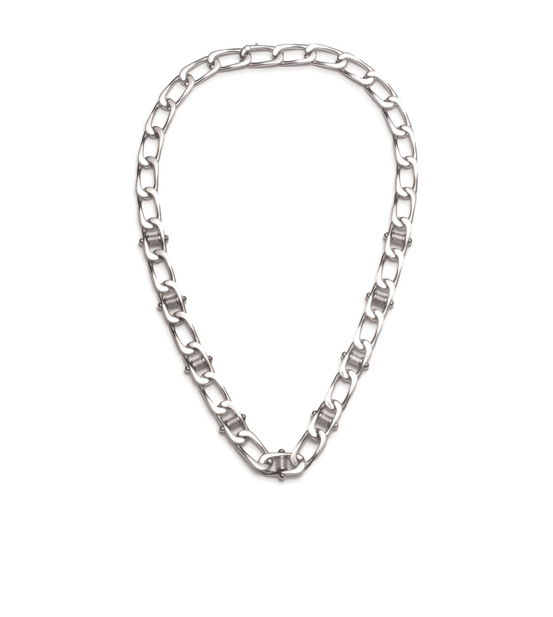 18K White Gold Pierced Curb Chain Necklace White Gold – FoundRae