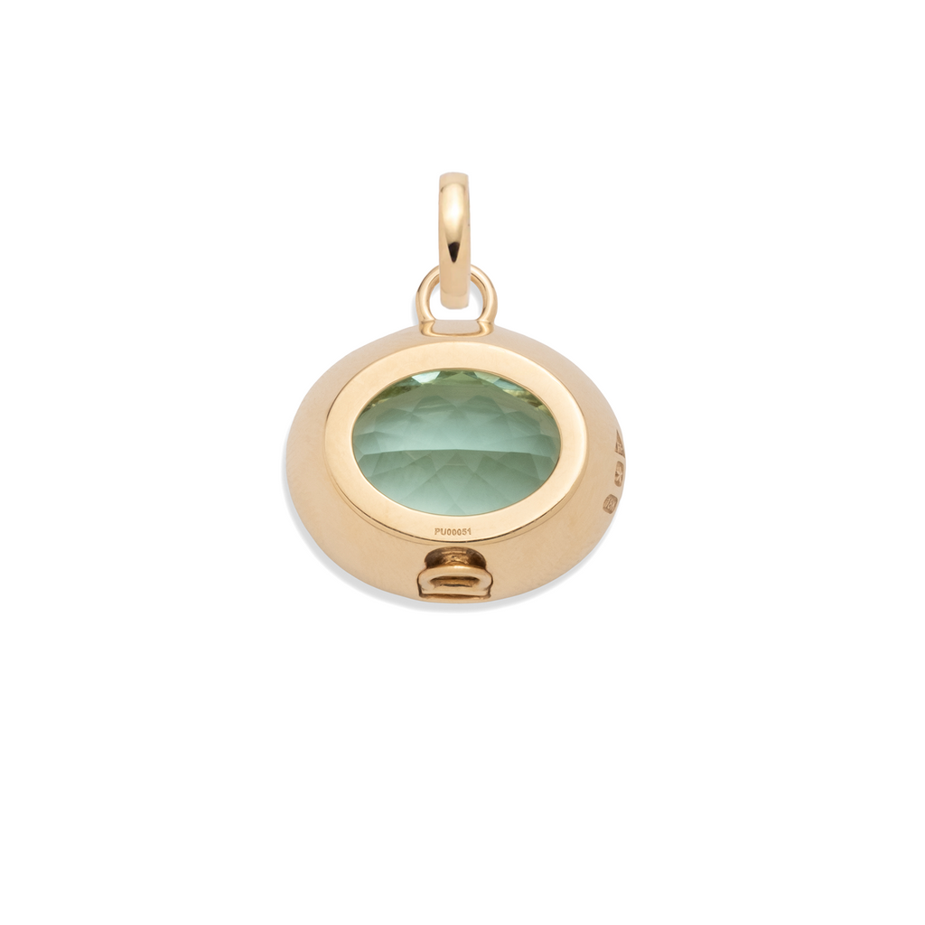 18K Yellow Gold 11.18ct Oval Cut One-of-a-Kind Green Tourmaline Gemstone Cache Link Pendant : in Yellow Gold and an Annex Link – FoundRae view 4