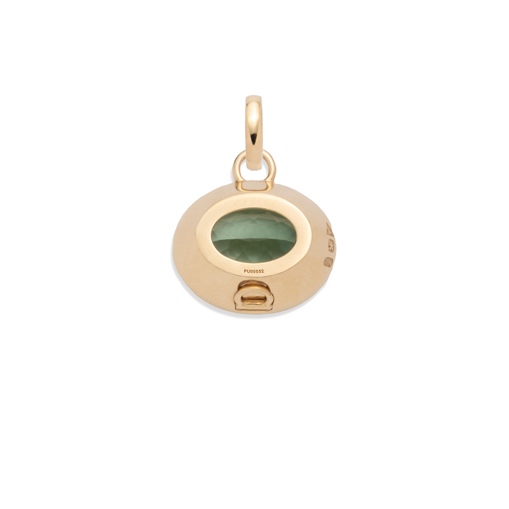 18K Yellow Gold 8.05ct Oval Cut One-of-a-Kind Green Tourmaline Gemstone Cache Link Pendant : in Yellow Gold and an Annex Link – FoundRae view 4
