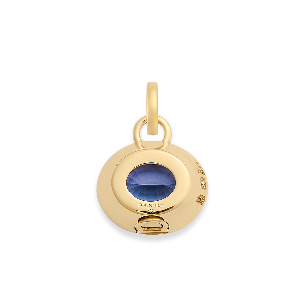 18K Yellow Gold One of a Kind | Oval Cut Tanzanite Gemstone Cache Link Pendant 5.35ct | Tanzanite, Yellow Gold – FoundRae view 3