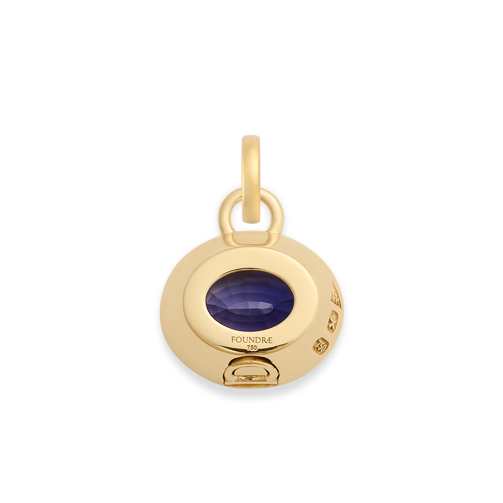 18K Yellow Gold One of a Kind | Oval Cut Tanzanite Gemstone Cache Link Pendant 3.54ct | Tanzanite, Yellow Gold – FoundRae view 3