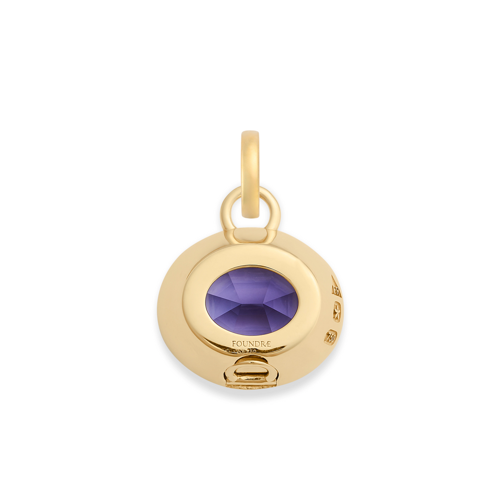 18K Yellow Gold One of a Kind | Oval Cut Tanzanite Gemstone Cache Link Pendant 3.49ct | Tanzanite, Yellow Gold – FoundRae view 4