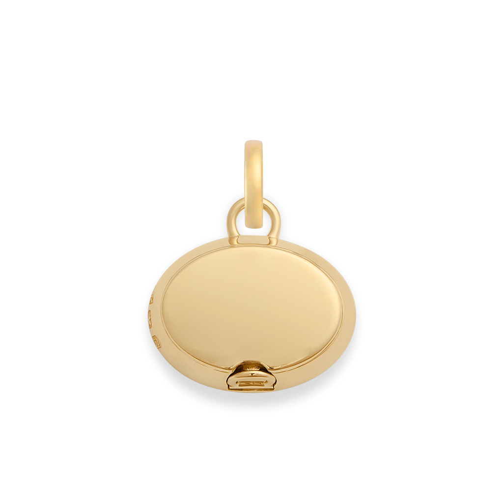 18K Yellow Gold One of a Kind | Oval Cut Australian Opal Gemstone Cache Link Pendant 5.40ct | Opal, 18K Yellow Gold – FoundRae view 3