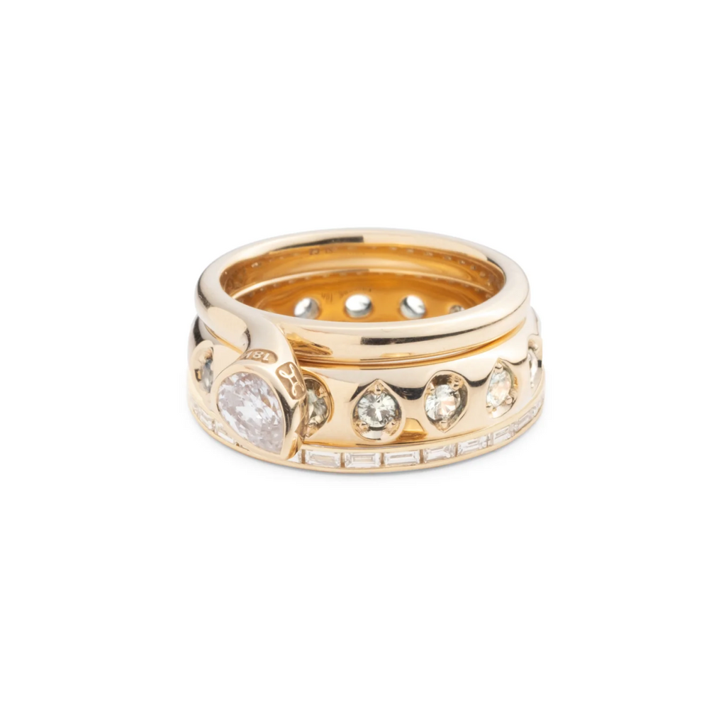 Forever & Always a Pair and Eternity Ring Stack : in Yellow Gold with Diamonds view 1