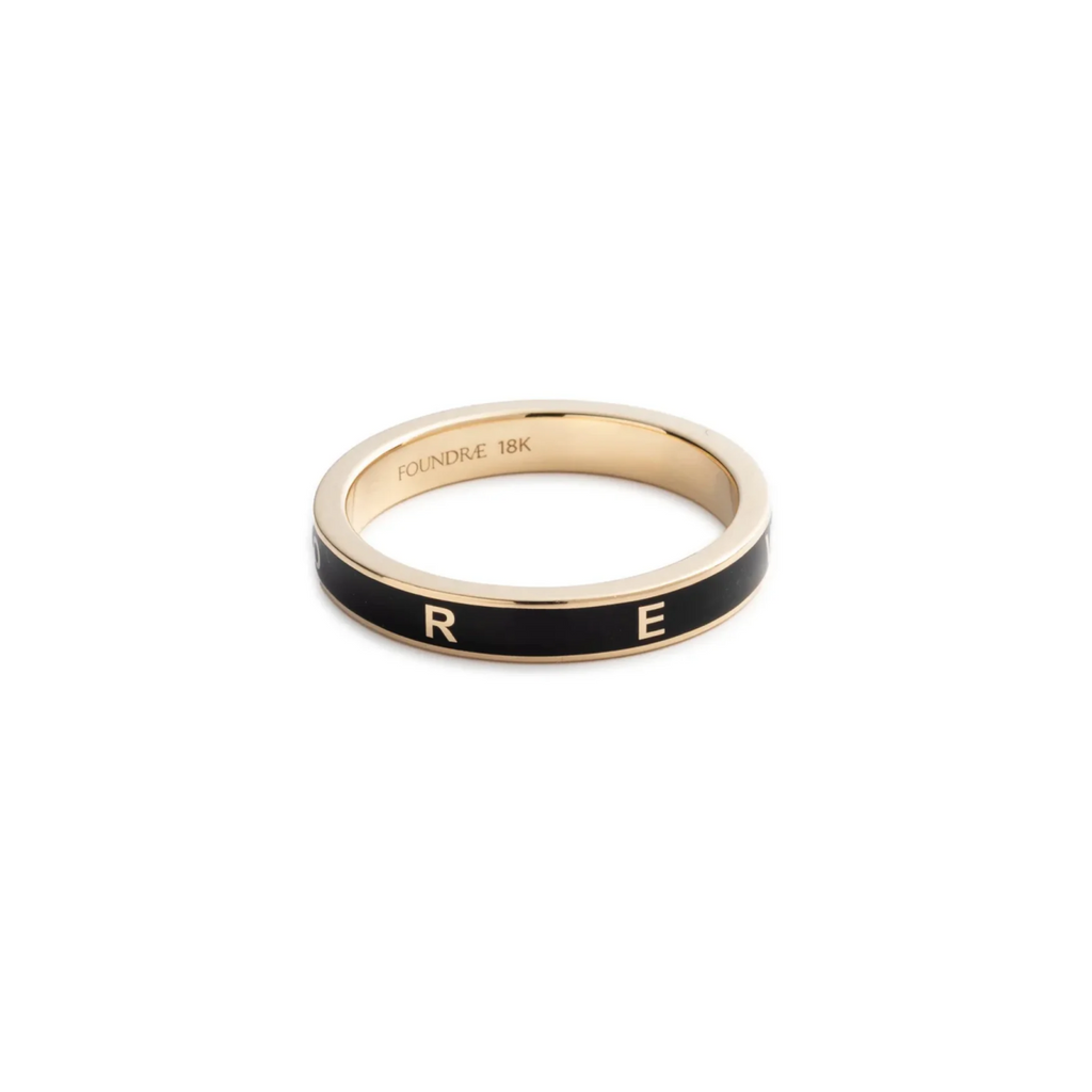 True Love Custom Thin Band : in Yellow Gold with Black Ceramic view 1