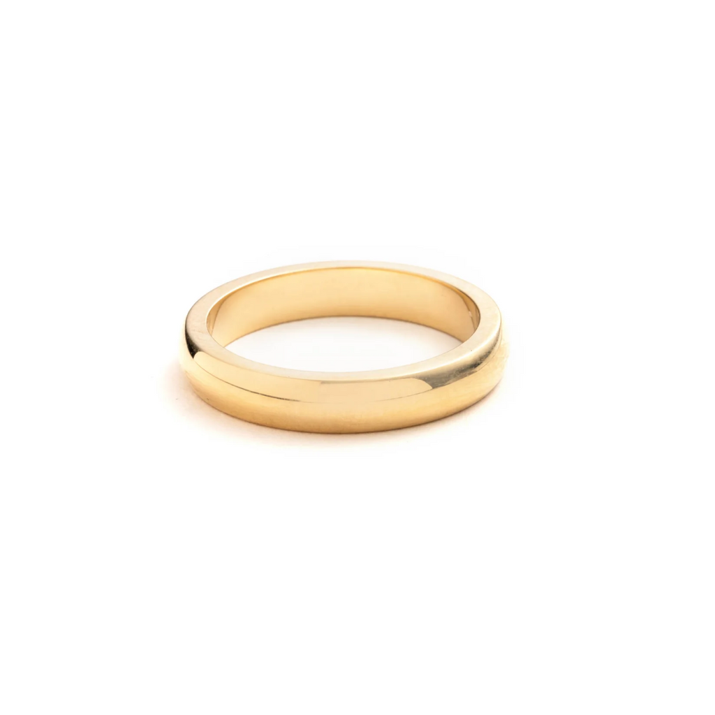 Thin Engravable Band : in Yellow Gold view 1