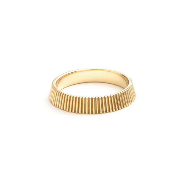 True Love Radiating Bookend Band : in Yellow Gold