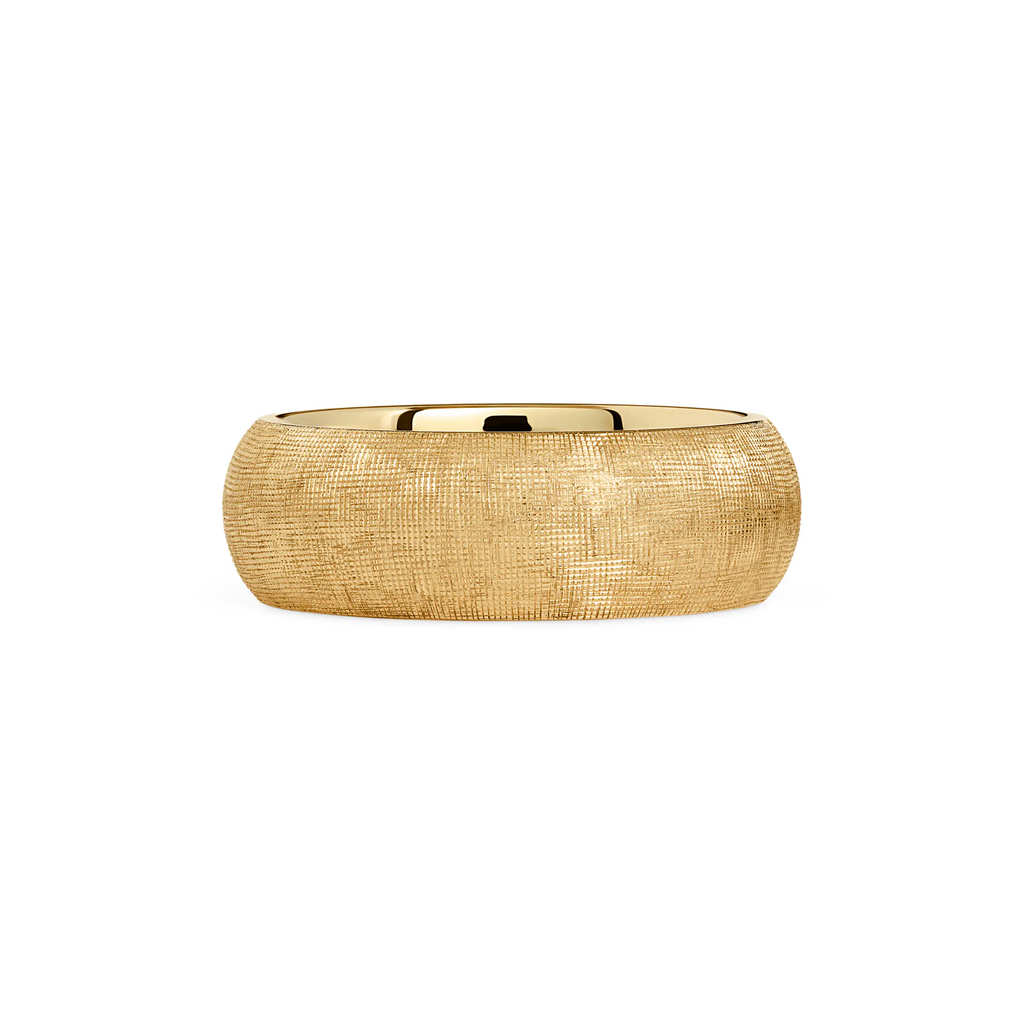 18K Yellow Gold True Love | Textured Satin Wide Band Ring | 18K Yellow Gold – FoundRae view 1