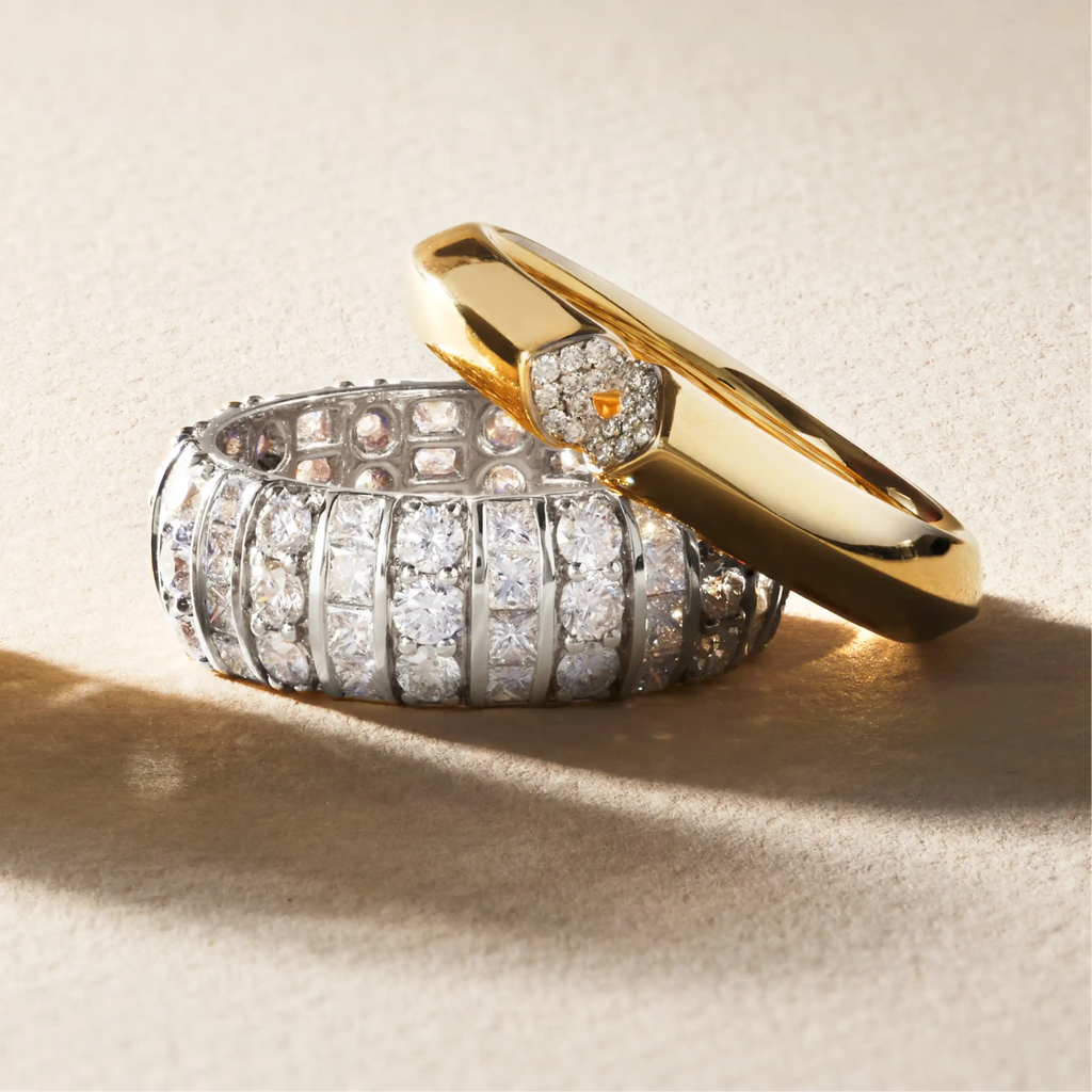 18K White Gold True Love | Tessera Diamond Wide Band Ring | Diamonds, 18K White Gold – FoundRae view 3