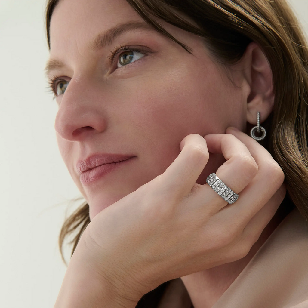 18K White Gold True Love | Tessera Diamond Wide Band Ring | Diamonds, 18K White Gold – FoundRae view 2
