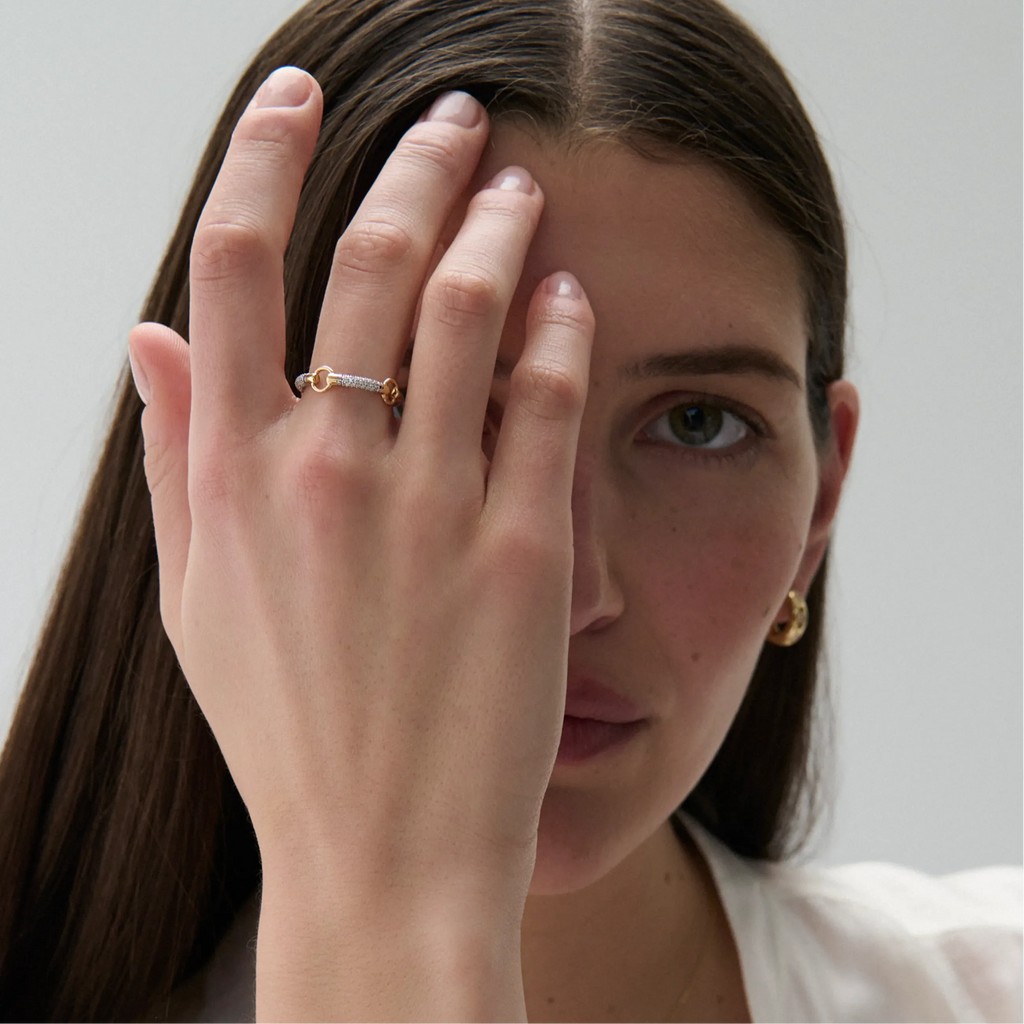 Element | Pavé Band | Diamonds, Mixed Gold view 2