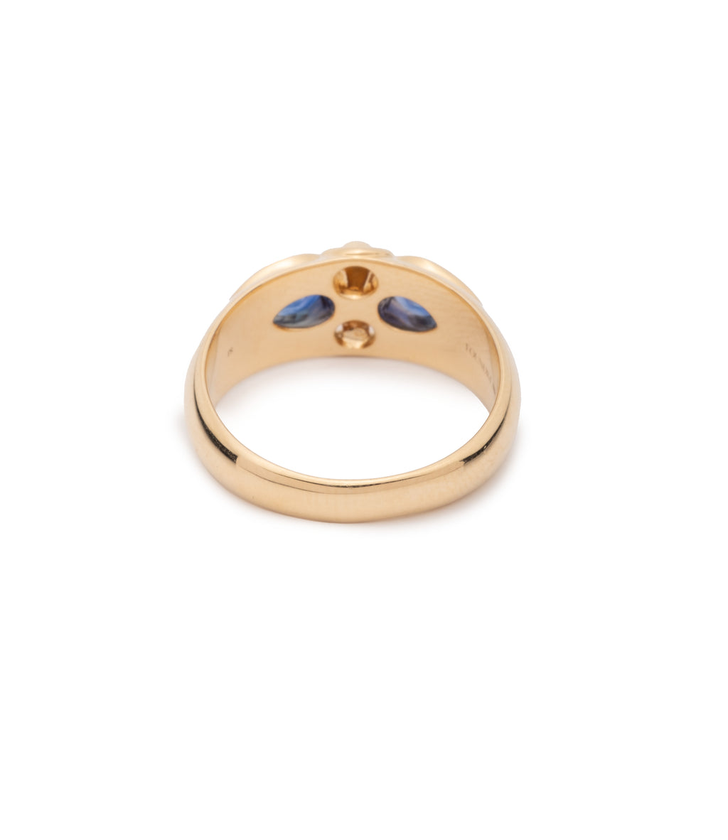 18K Yellow Gold Forever & Always a Pair Blue Sapphire Ring : in Yellow Gold – FoundRae view 4