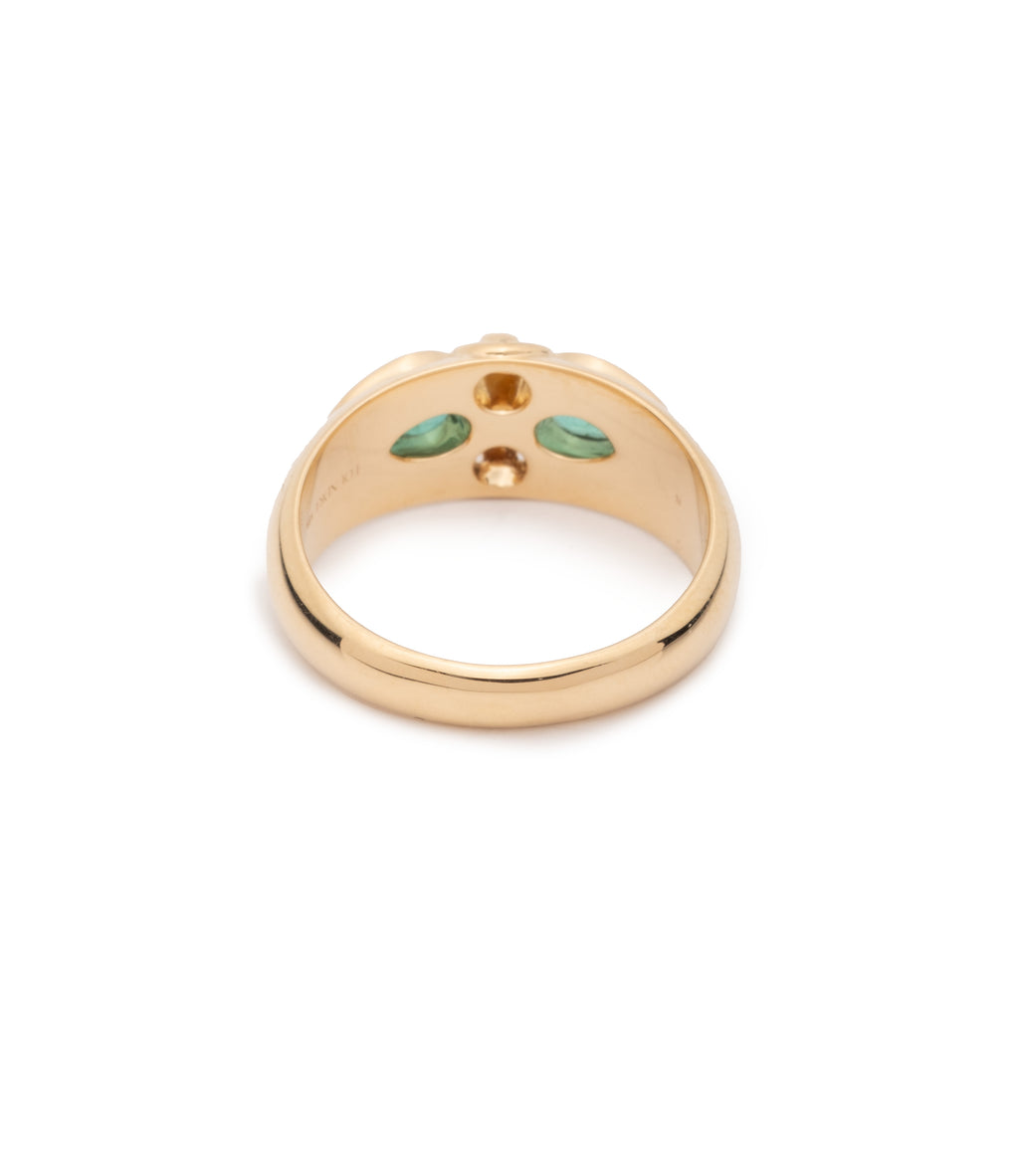18K Yellow Gold Forever & Always a Pair Emerald Ring : in Yellow Gold – FoundRae view 3