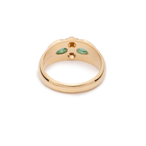 True Love | Forever & Always a Pair Gemstone Ring | Emerald, Yellow Gold