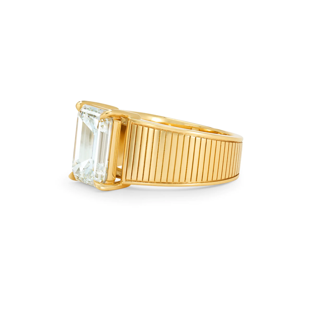18K Yellow Gold True Love | Lovestruck Emerald Cut Solitaire Ring 5.02ct | Diamond, 18K Yellow Gold – FoundRae view 2