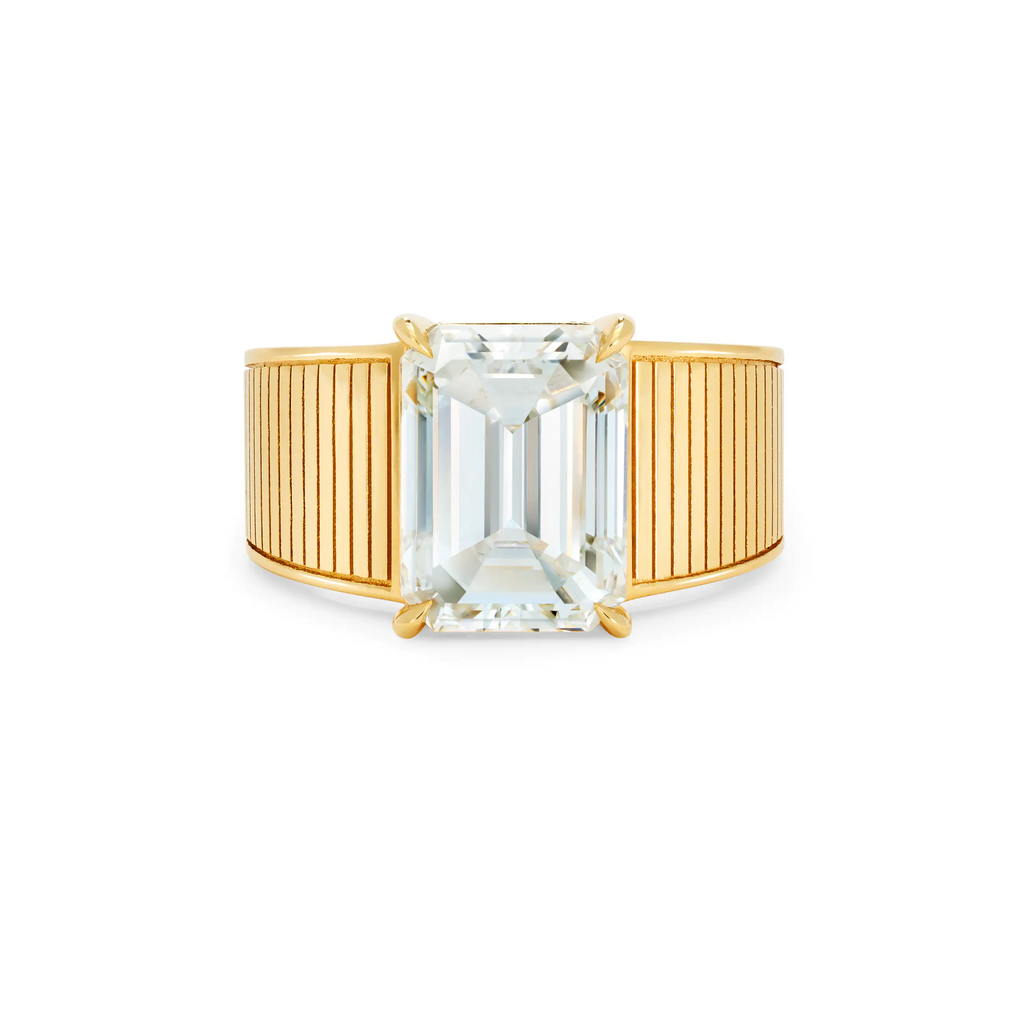 18K Yellow Gold True Love | Lovestruck Emerald Cut Solitaire Ring 5.02ct | Diamond, 18K Yellow Gold – FoundRae view 1