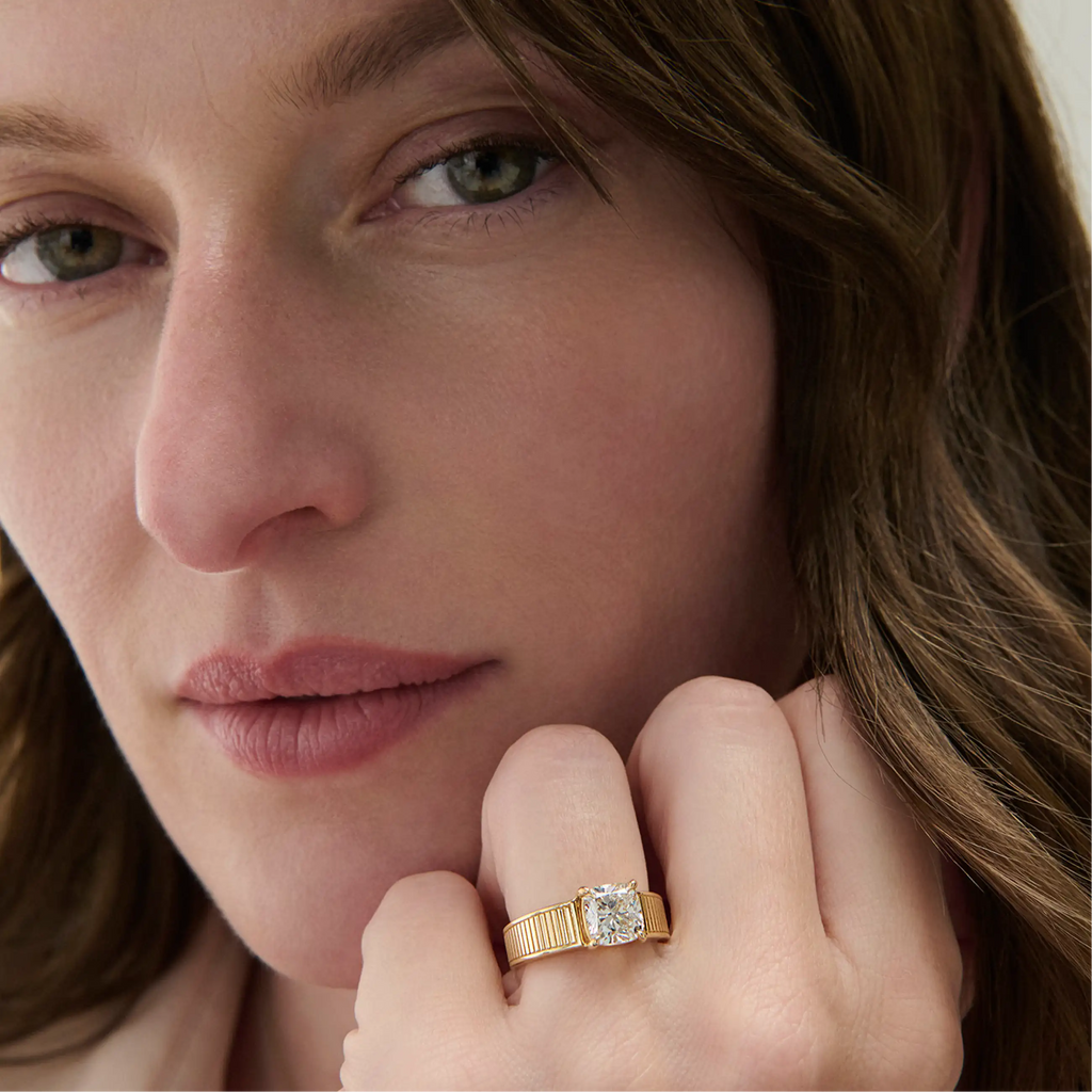 18K Yellow Gold True Love | Lovestruck Cushion Cut Solitaire Ring 2ct | Diamond, 18K Yellow Gold – FoundRae view 2