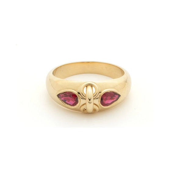 True Love | Forever & Always a Pair Gemstone Ring | Ruby, Yellow Gold