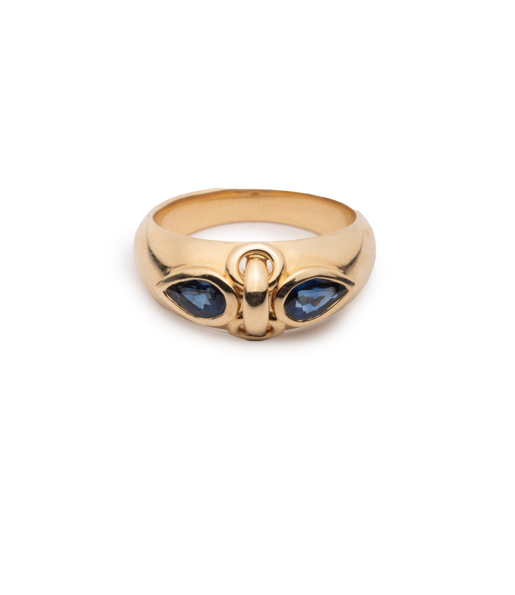 18K Yellow Gold Forever & Always a Pair Blue Sapphire Ring : in Yellow Gold – FoundRae view 5