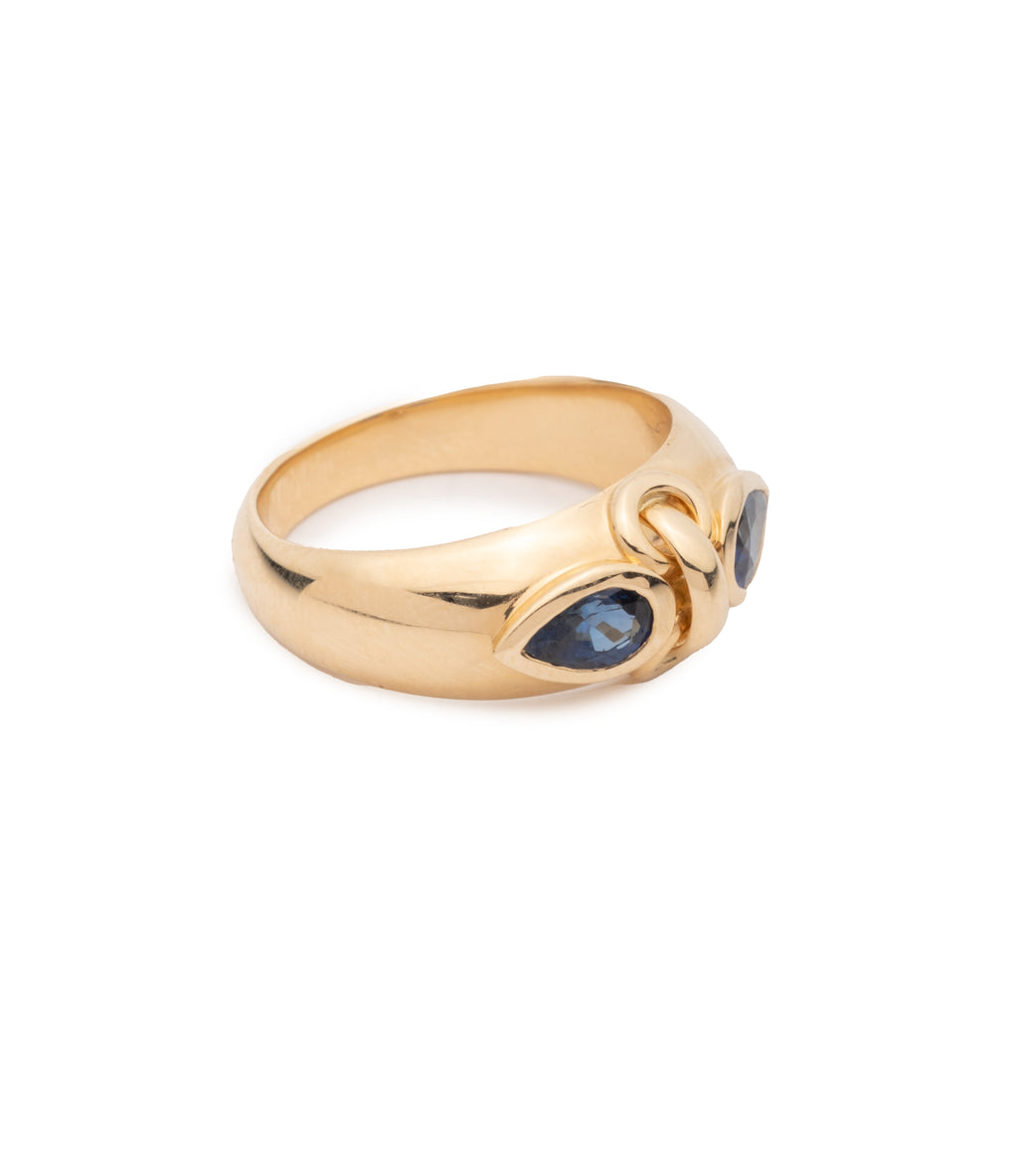 18K Yellow Gold Forever & Always a Pair Blue Sapphire Ring : in Yellow Gold – FoundRae view 6