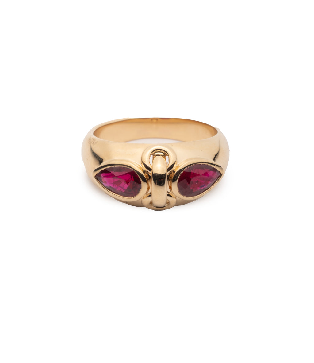 18K Yellow Gold Forever & Always a Pair Ruby Ring : in Yellow Gold – FoundRae view 3