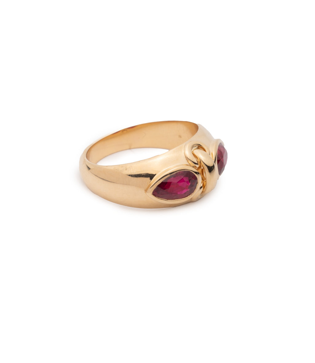 18K Yellow Gold Forever & Always a Pair Ruby Ring : in Yellow Gold – FoundRae view 4
