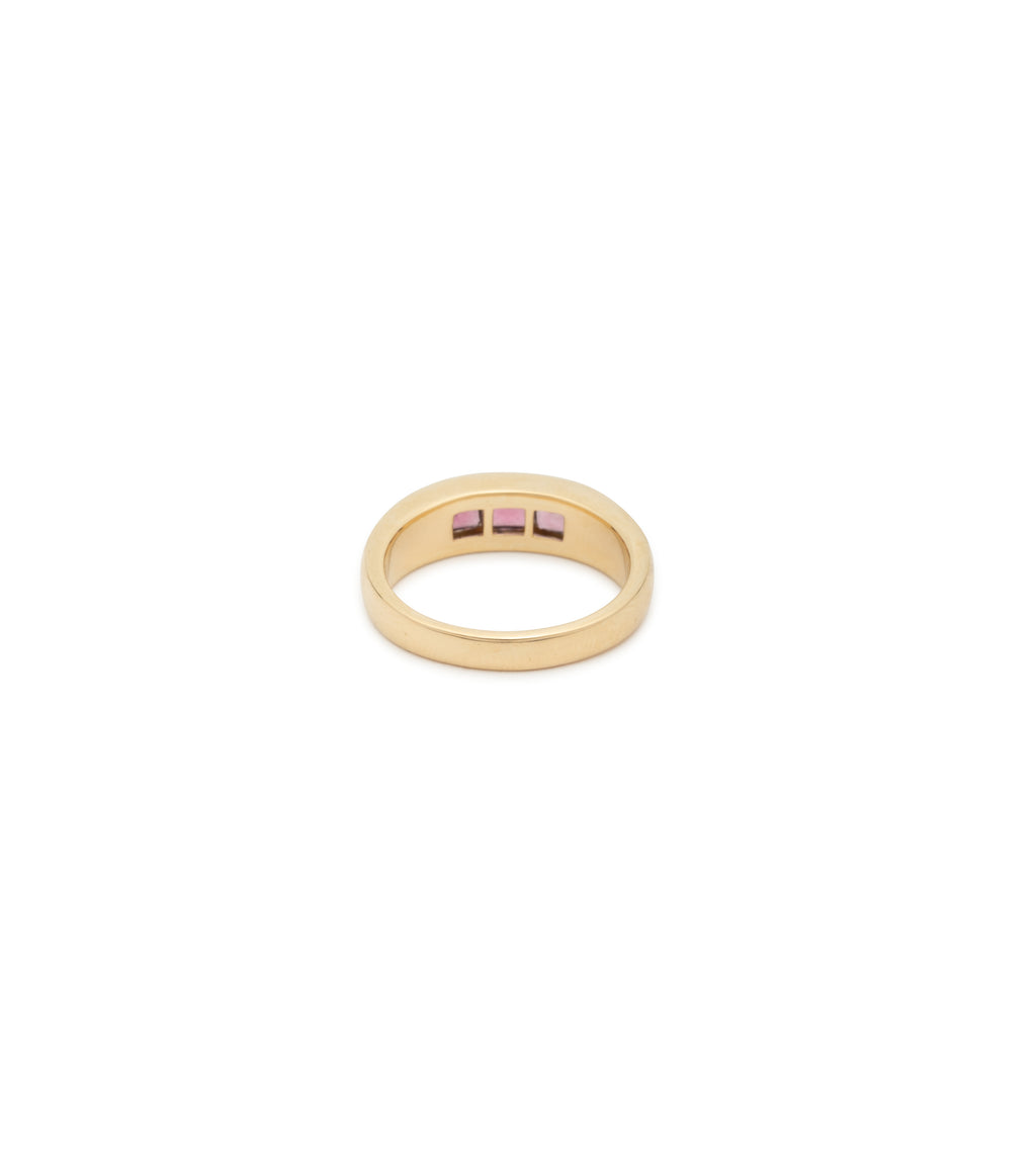 18K Yellow Gold Princess Cut Pink Tourmaline : Gemstone Band – FoundRae