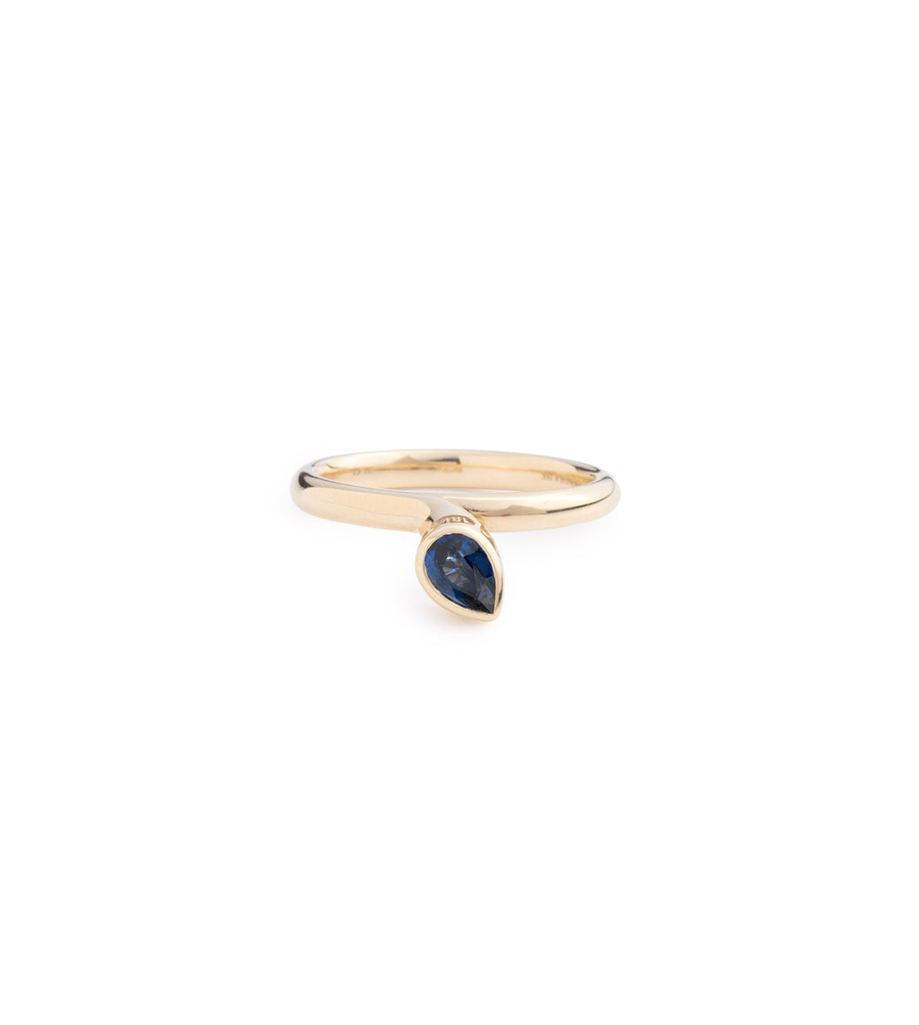 Forever & Always a Pair - Love : .45ct Blue Sapphire Bookend Ring view 1