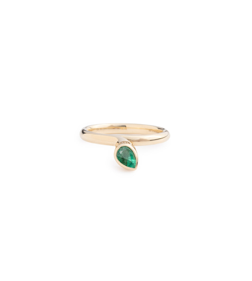 Forever & Always a Pair - Love : .4ct Emerald Bookend Ring view 1