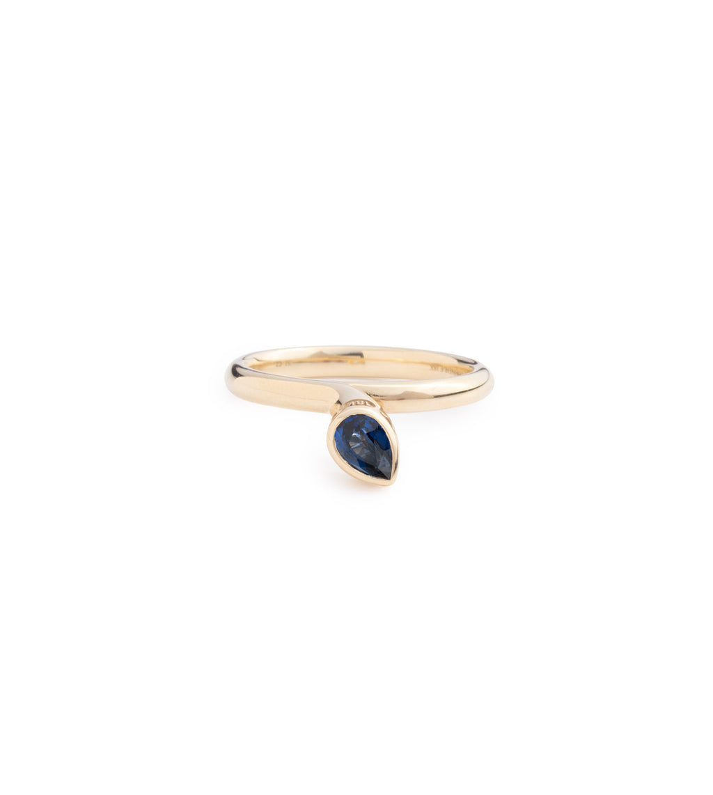 Forever & Always a Pair - Love : .8ct Blue Sapphire Bookend Ring view 1