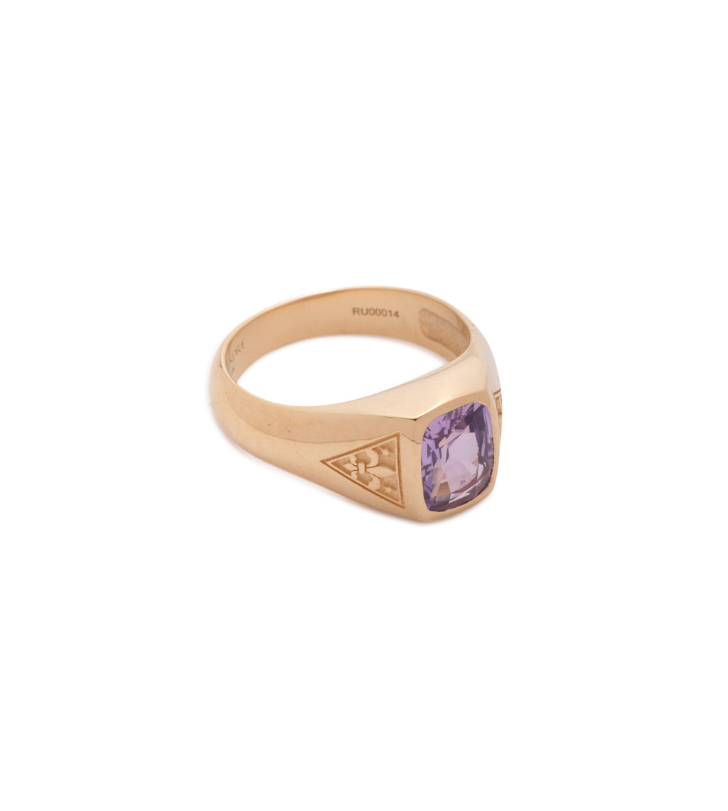 18K Yellow Gold 1.70 ct Purple Sapphire - Internal Compass : One of A Kind Gemstone Ring – FoundRae