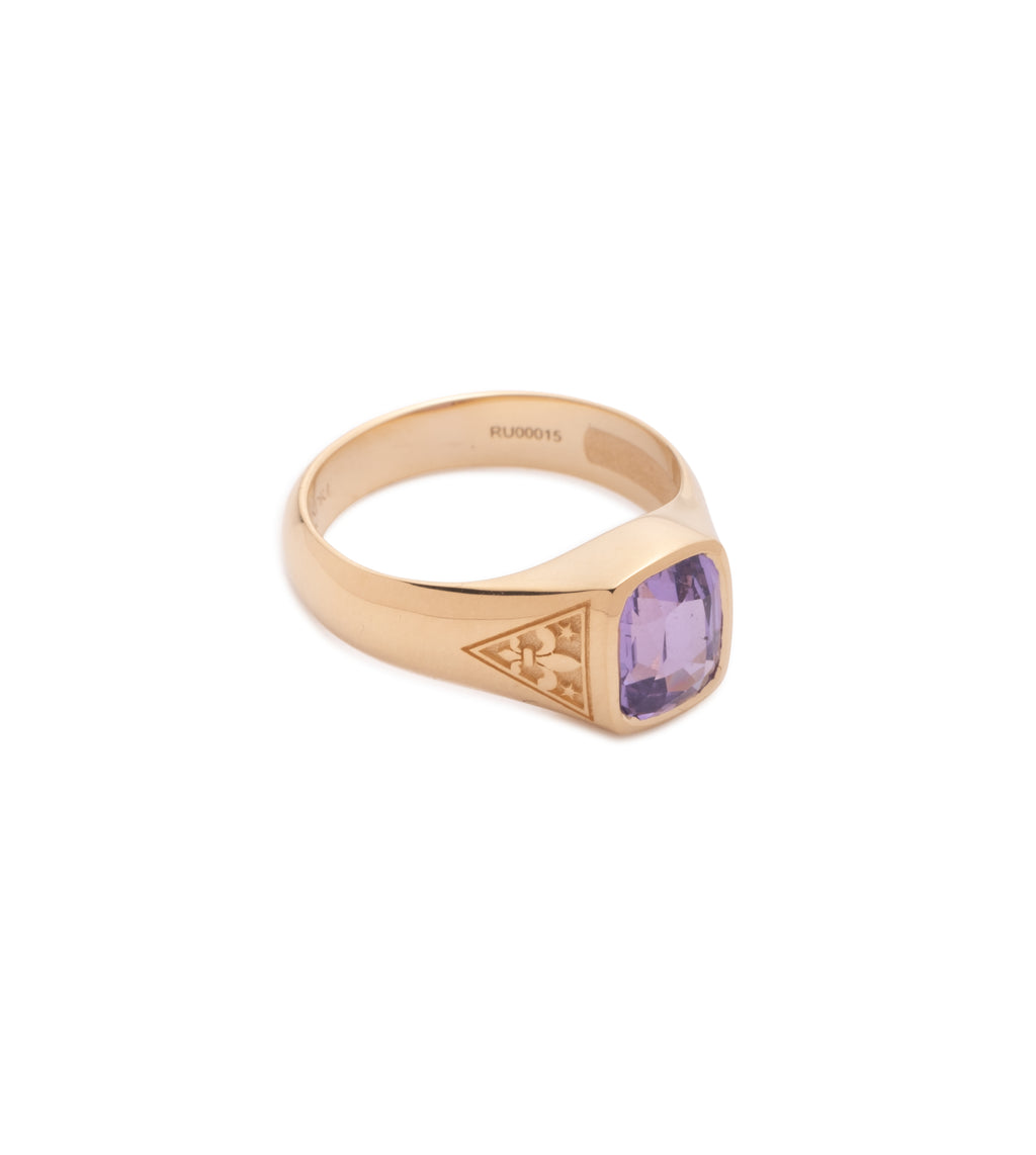 18K Yellow Gold 1.99 ct Purple Sapphire - Internal Compass : One of A Kind Gemstone Ring – FoundRae