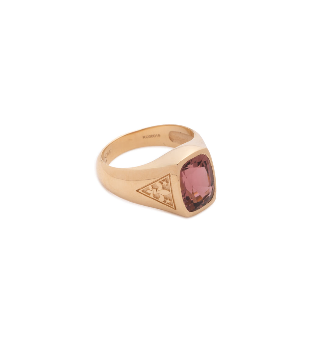 18K Yellow Gold 3.42 ct Pink Tourmaline - Internal Compass : One of A Kind Gemstone Ring – FoundRae