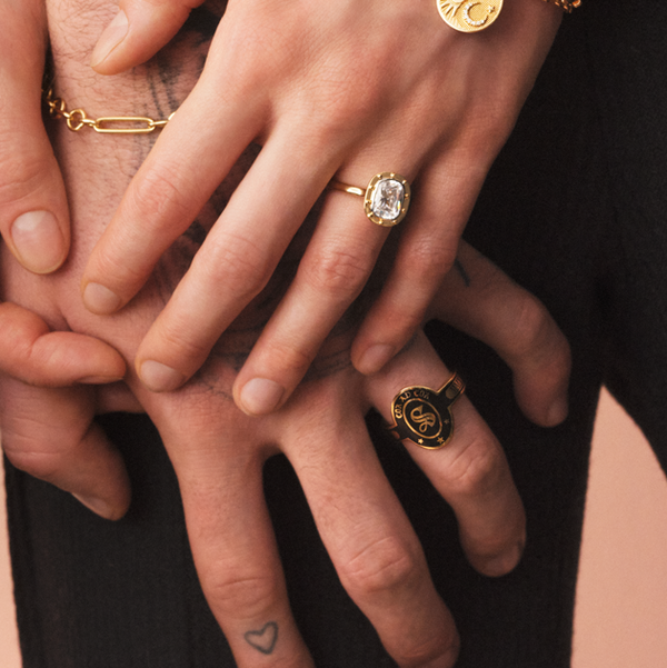 True Love Custom Cigar Band : in Yellow Gold with Black Ceramic