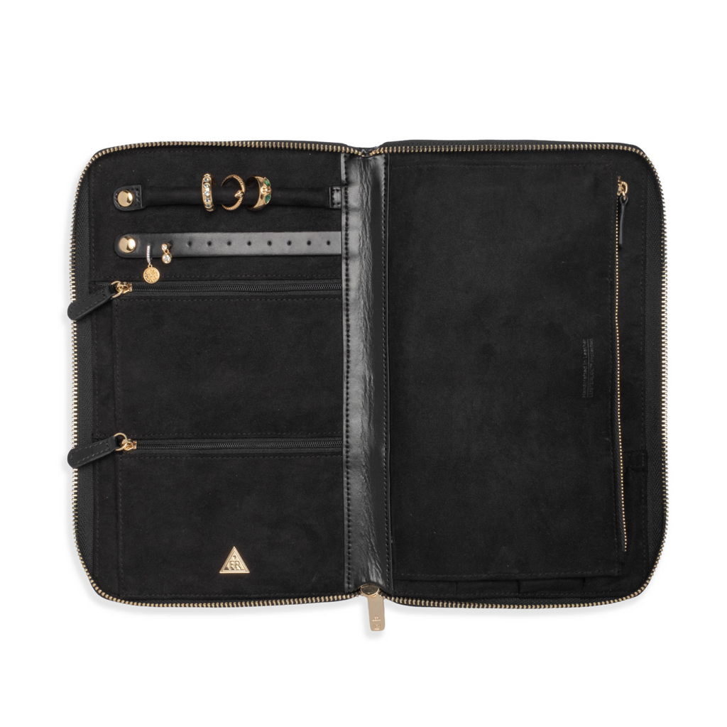 Large Leather Travel Jewelry Case – FoundRae view 3