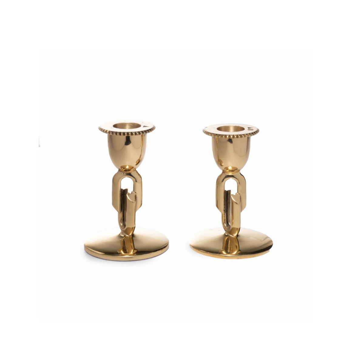 Strong Hearts | Love Link Candle Holder Set | Brass
