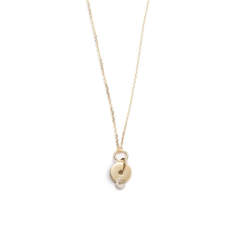 Crescent - Karma : Symbol Disk Drop Necklace view 1