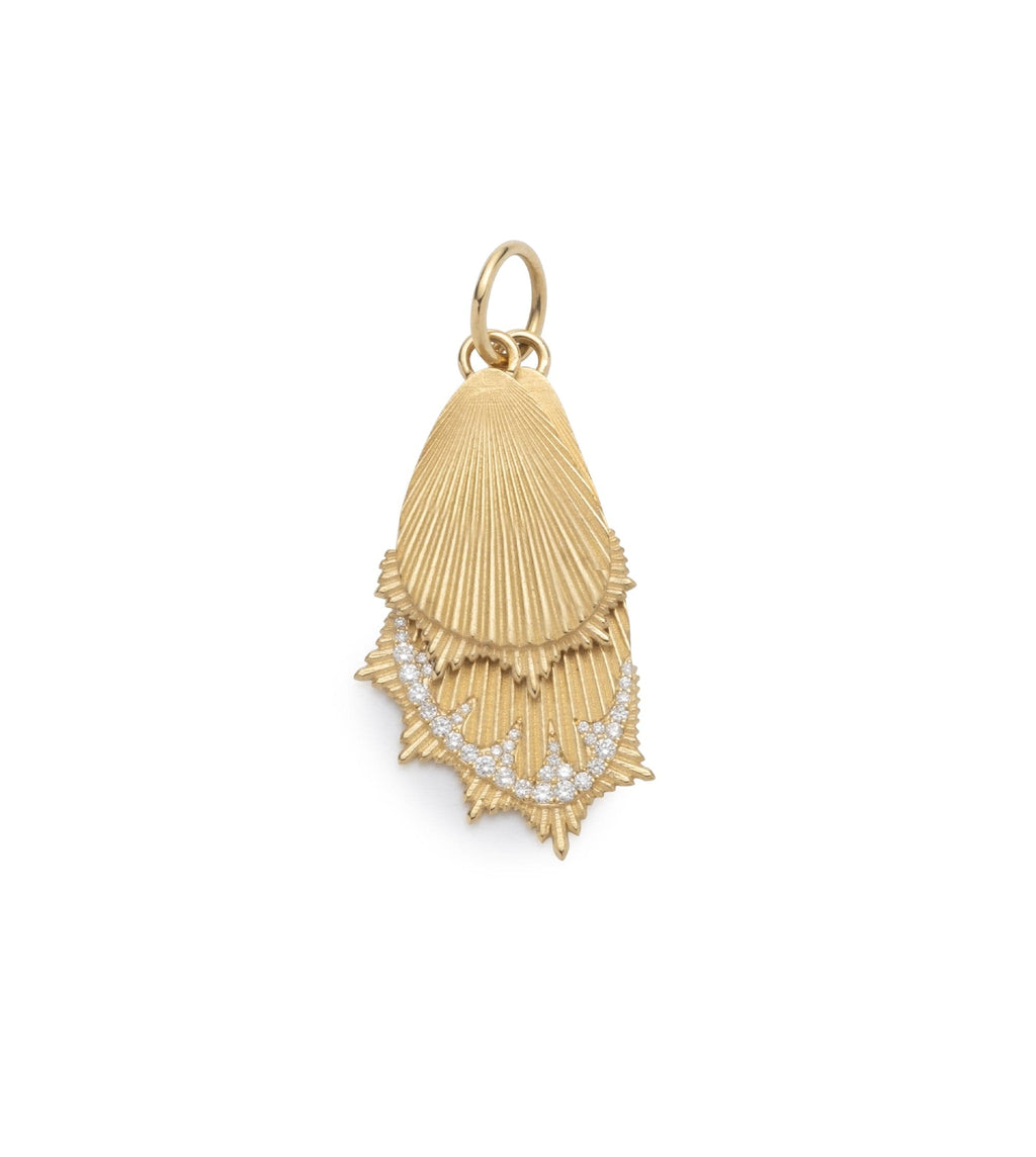 Butterfly Wings Large Pendant : in Gold with Diamonds and an Annex Link view 1