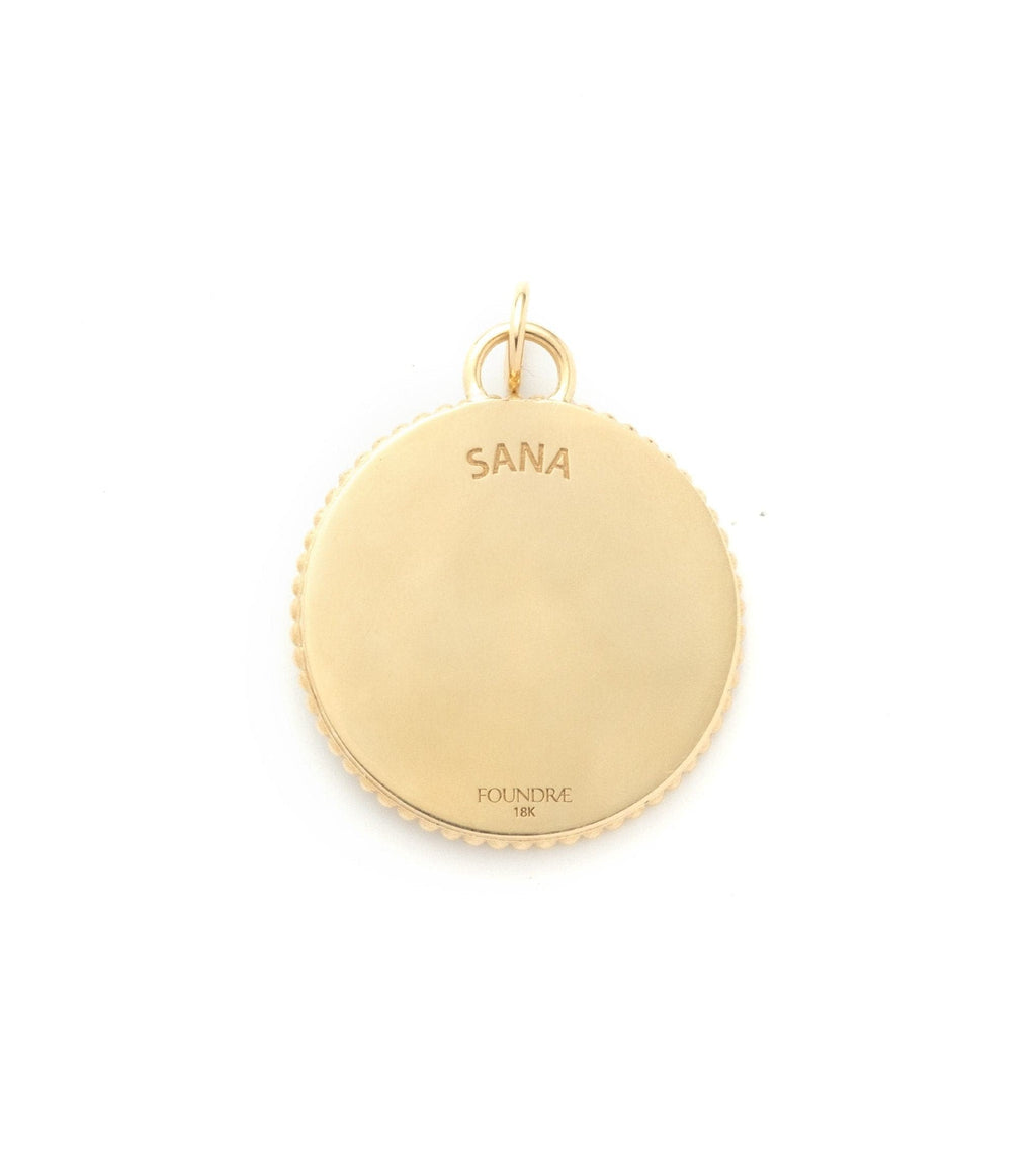 18K Yellow Gold Sana Large Specialty Medallion : in Yellow Gold with Diamonds and an Annex Link – FoundRae view 3