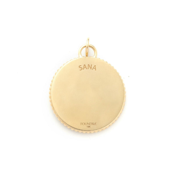 Wholeness | Sana Large Specialty Medallion | Black Tahitian Pearl, Diamonds, Yellow Gold