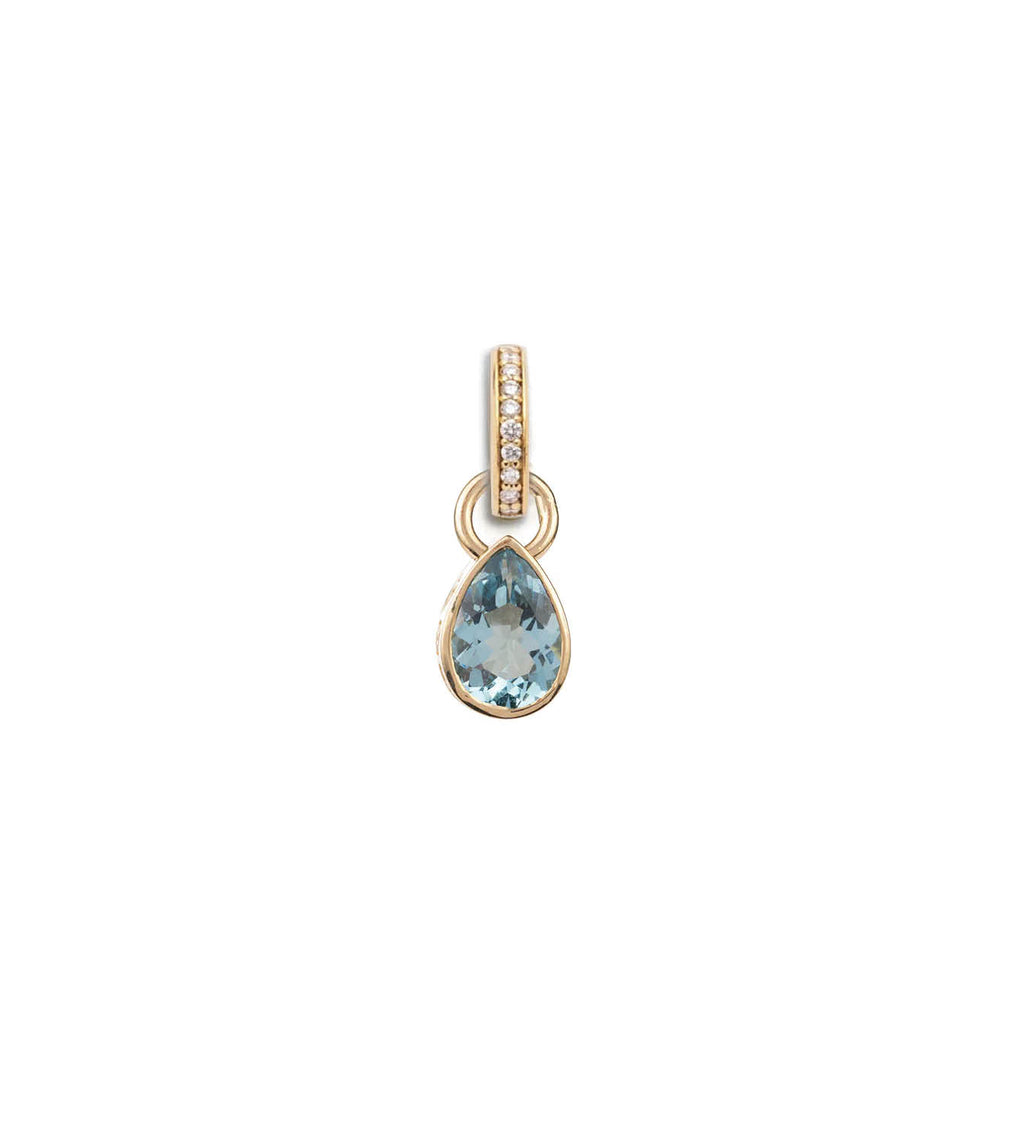 18K Yellow Gold Forever & Always a Pair : 0.7ct Aquamarine Pear Pendant with Oval Pushgate – FoundRae