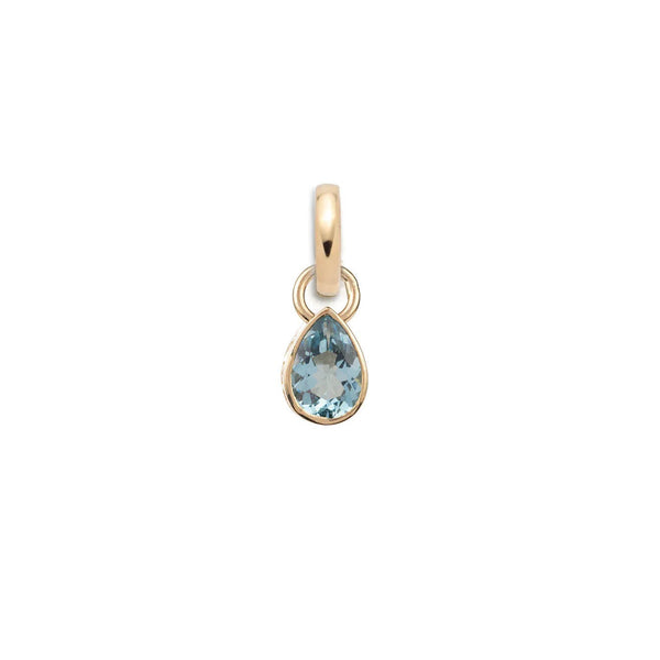 True Love | Forever & Always a Pair Pear Pendant | Aquamarine, Yellow Gold