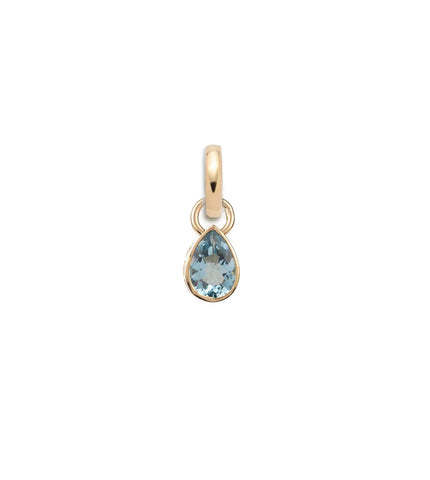 Forever & Always a Pair : 0.7ct Aquamarine Pear Pendant with Oval Pushgate