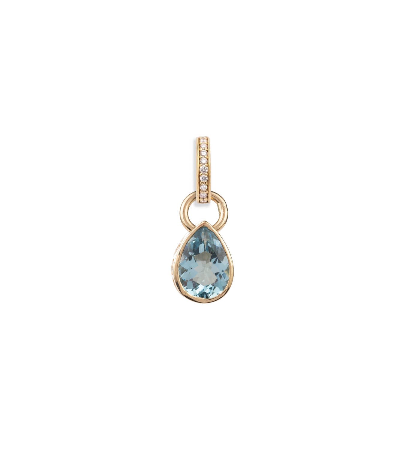 Forever & Always a Pair : 1.2ct Aquamarine Pear Pendant with Oval Pushgate