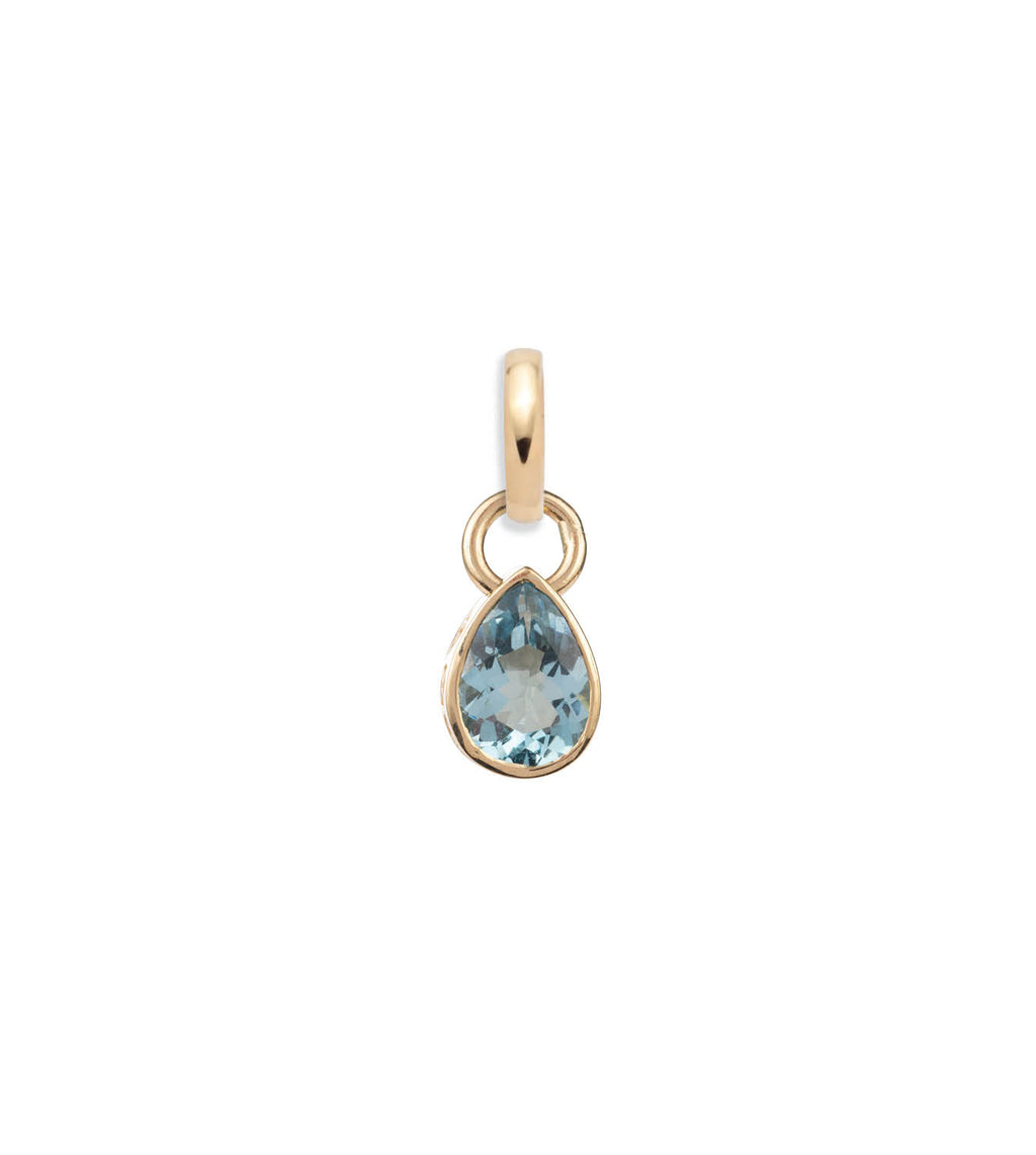 Forever & Always a Pair : 1.2ct Aquamarine Pear Pendant with Oval Pushgate view 1