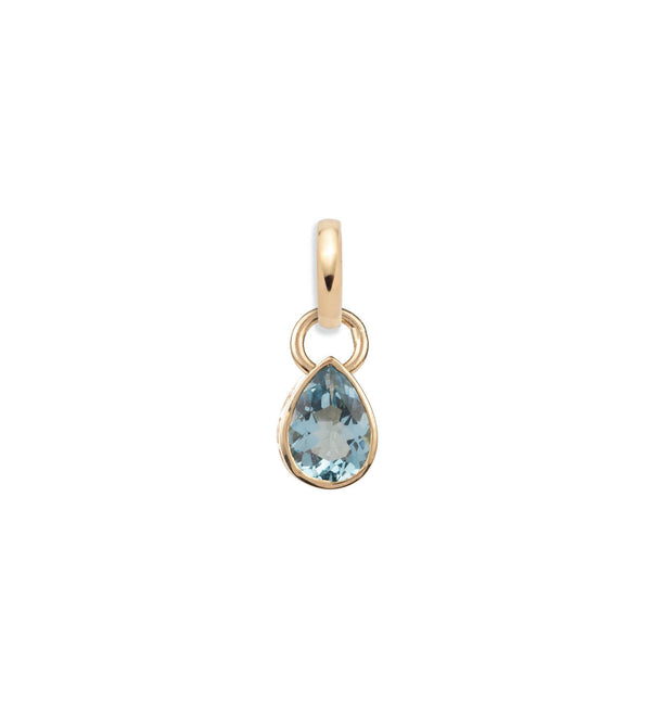 True Love | Forever & Always a Pair Pear Pendant | Aquamarine, Yellow Gold
