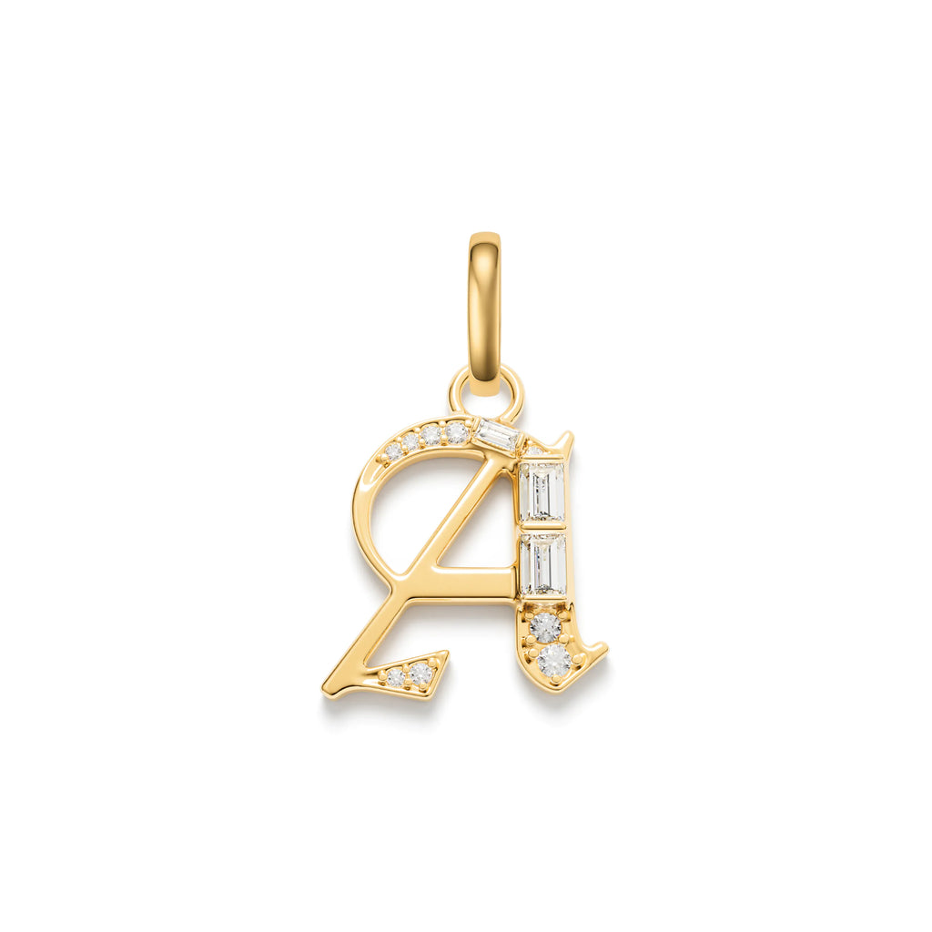 Personalized - Foundation | Diamond Initial Pendant | Diamonds, 18K Yellow Gold view 1